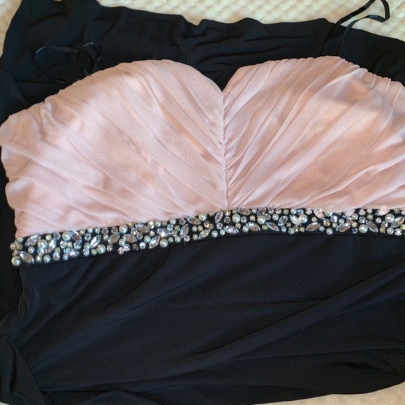 Pink and Black Cocktail Dress - Picture 3 of 6